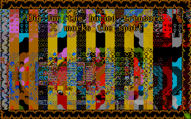 Level 4 Islands Of Iris Map Screen - Amiga Version (Unreadable due to some graphic bug in the mapping subroutine which can not be fixed by any emulation procedure. This problem was noticed on original Commodore Amigas back in the day.)